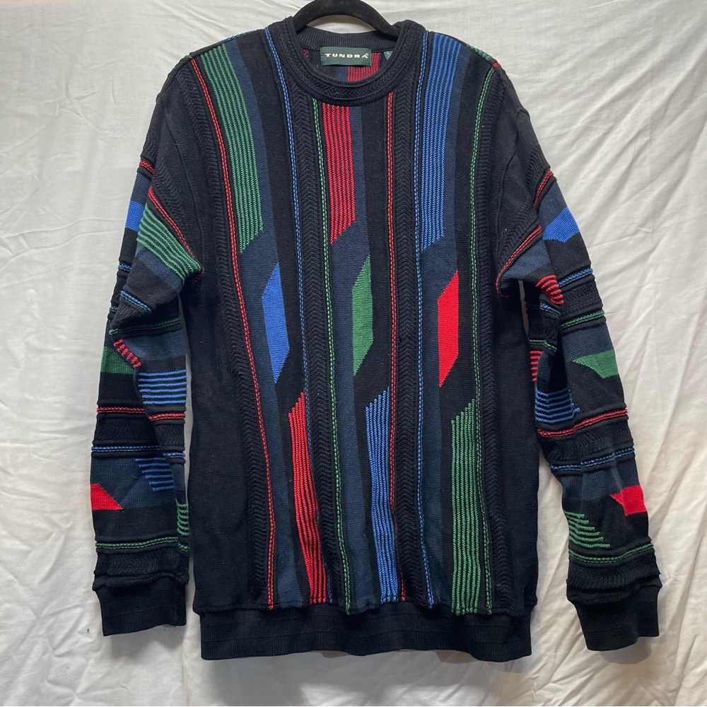 Vintage Tundra COOGI STYLE 90s Canada Multicolor 3D Knit SWEATER size large